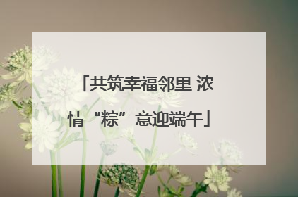 共筑幸福邻里 浓情“粽”意迎端午