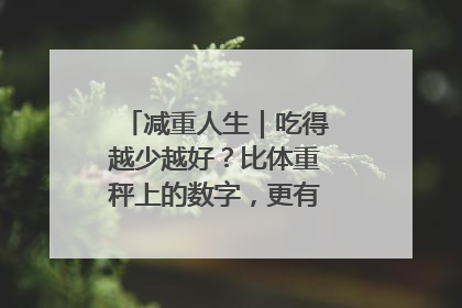 减重人生｜吃得越少越好？比体重秤上的数字，更有意义的是什么？