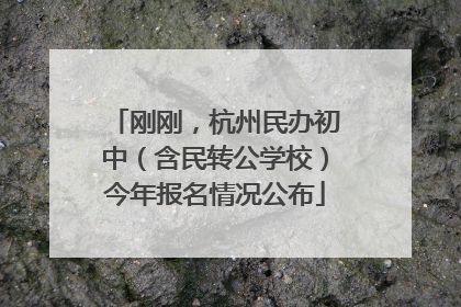 刚刚，杭州民办初中（含民转公学校）今年报名情况公布