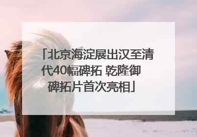 北京海淀展出汉至清代40幅碑拓 乾隆御碑拓片首次亮相