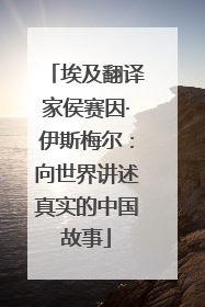 埃及翻译家侯赛因·伊斯梅尔：向世界讲述真实的中国故事
