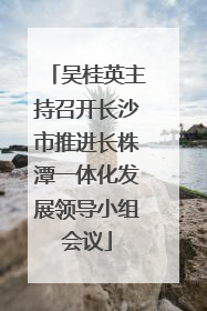 吴桂英主持召开长沙市推进长株潭一体化发展领导小组会议