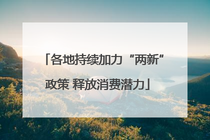 各地持续加力“两新”政策 释放消费潜力