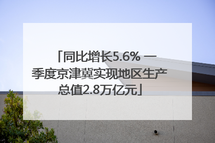 同比增长5.6% 一季度京津冀实现地区生产总值2.8万亿元