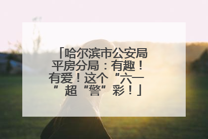 哈尔滨市公安局平房分局：有趣！有爱！这个“六一”超“警”彩！