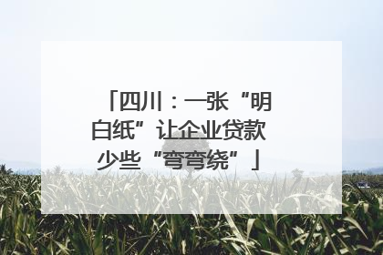 四川：一张“明白纸”让企业贷款少些“弯弯绕”