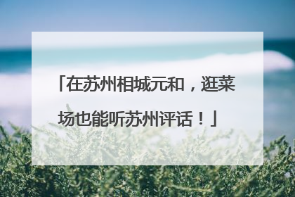 在苏州相城元和，逛菜场也能听苏州评话！