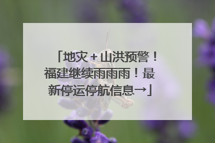 地灾＋山洪预警！福建继续雨雨雨！最新停运停航信息→