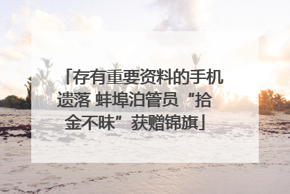 存有重要资料的手机遗落 蚌埠泊管员“拾金不昧”获赠锦旗