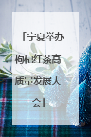宁夏举办枸杞红茶高质量发展大会