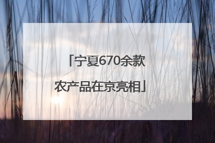 宁夏670余款农产品在京亮相