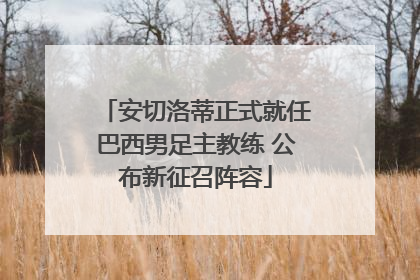 安切洛蒂正式就任巴西男足主教练 公布新征召阵容