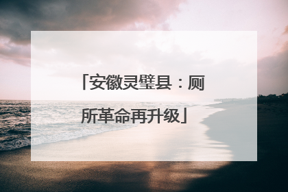 安徽灵璧县：厕所革命再升级
