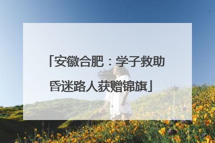 安徽合肥：学子救助昏迷路人获赠锦旗