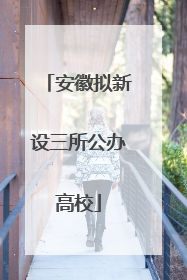 安徽拟新设三所公办高校