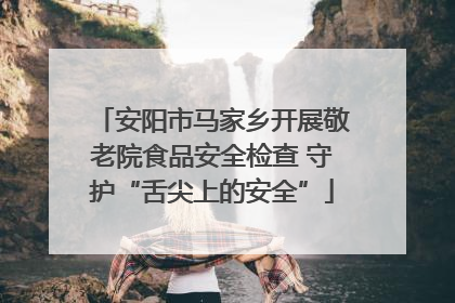 安阳市马家乡开展敬老院食品安全检查 守护“舌尖上的安全”