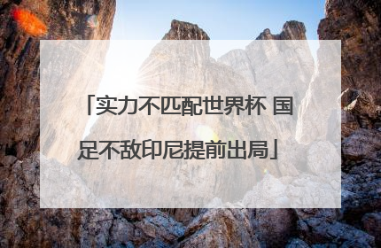 实力不匹配世界杯 国足不敌印尼提前出局
