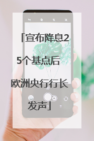 宣布降息25个基点后 欧洲央行行长发声