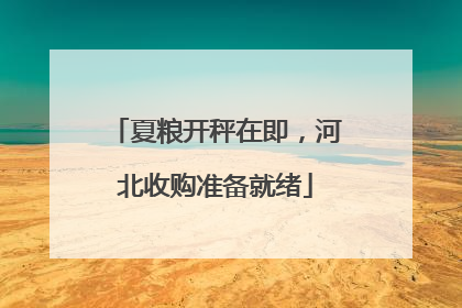 夏粮开秤在即，河北收购准备就绪