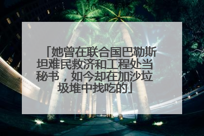 她曾在联合国巴勒斯坦难民救济和工程处当秘书，如今却在加沙垃圾堆中找吃的