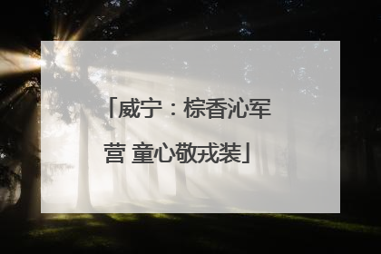 威宁：棕香沁军营 童心敬戎装