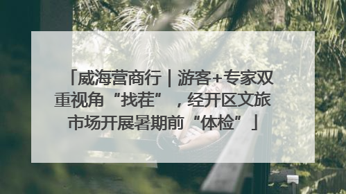 威海营商行｜游客+专家双重视角“找茬”，经开区文旅市场开展暑期前“体检”