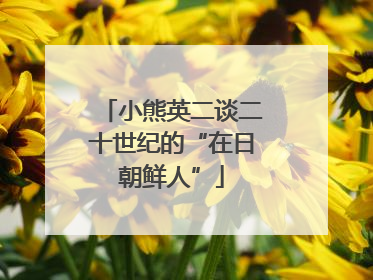 小熊英二谈二十世纪的“在日朝鲜人”