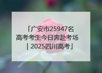 广安市25947名高考考生今日奔赴考场｜2025四川高考