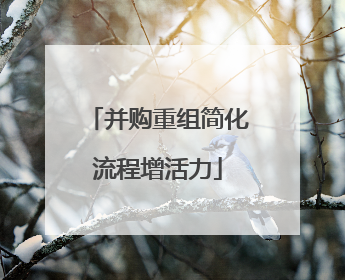 并购重组简化流程增活力