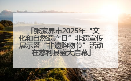 张家界市2025年“文化和自然遗产日”非遗宣传展示暨“非遗购物节”活动在慈利县盛大启幕