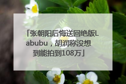 张朝阳后悔送回绝版Labubu，胡润称没想到能拍到108万