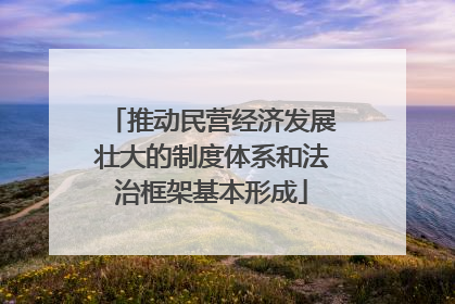推动民营经济发展壮大的制度体系和法治框架基本形成