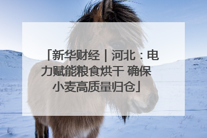 新华财经｜河北：电力赋能粮食烘干 确保小麦高质量归仓