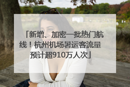 新增、加密一批热门航线！杭州机场暑运客流量预计超910万人次
