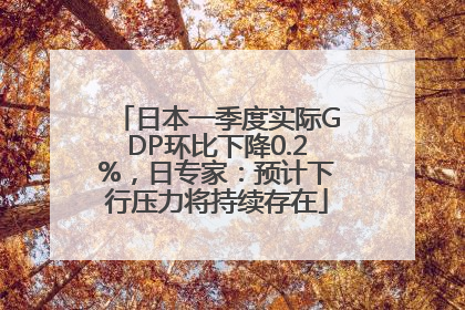 日本一季度实际GDP环比下降0.2%，日专家：预计下行压力将持续存在