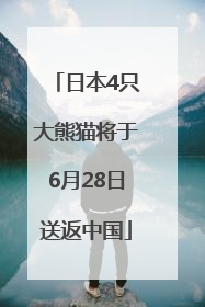 日本4只大熊猫将于6月28日送返中国