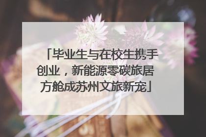 毕业生与在校生携手创业，新能源零碳旅居方舱成苏州文旅新宠