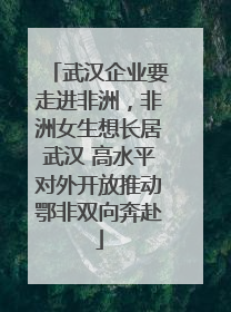 武汉企业要走进非洲，非洲女生想长居武汉 高水平对外开放推动鄂非双向奔赴