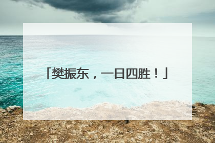 樊振东，一日四胜！