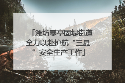 潍坊寒亭固堤街道全力以赴护航“三夏”安全生产工作