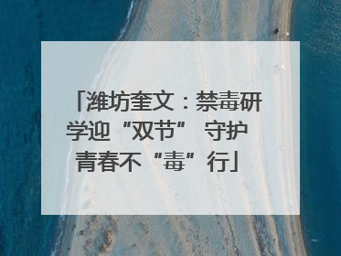 潍坊奎文：禁毒研学迎“双节” 守护青春不“毒”行