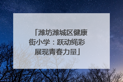 潍坊潍城区健康街小学：跃动绳彩展现青春力量
