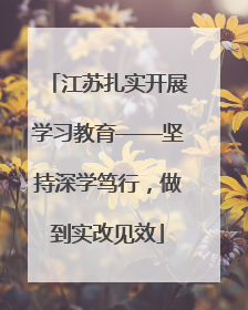 江苏扎实开展学习教育——坚持深学笃行，做到实改见效