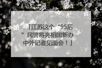 江苏这个“95后”民警将亮相国新办中外记者见面会！