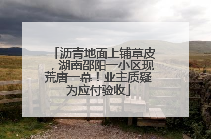 沥青地面上铺草皮，湖南邵阳一小区现荒唐一幕！业主质疑为应付验收