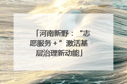 河南新野：“志愿服务＋”激活基层治理新动能