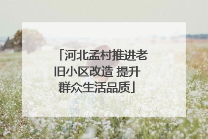 河北孟村推进老旧小区改造 提升群众生活品质