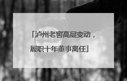 泸州老窖高层变动，履职十年董事离任