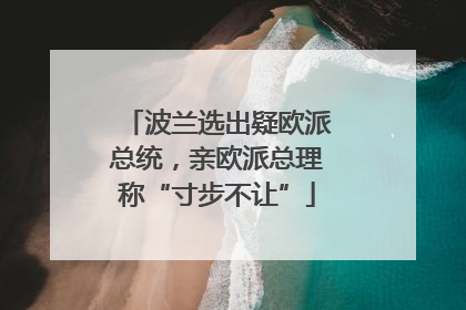 波兰选出疑欧派总统，亲欧派总理称“寸步不让”