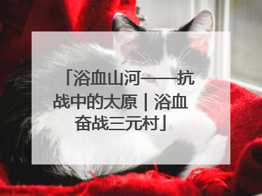 浴血山河——抗战中的太原｜浴血奋战三元村